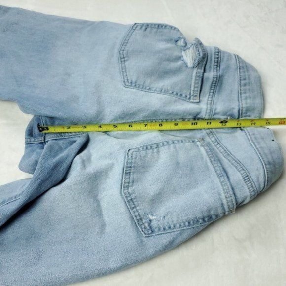 GAP Denim Girlfriend Mid Rise Ankle Fray Jeans Womens Size 12 L 32x28  Blue - Picture 11 of 11